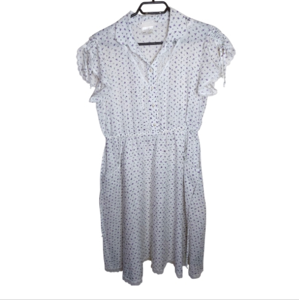Junior Baazar Vintage Simpson Sears Floral Dress With Lace Trim